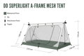 Vnitřní stan Superlight A-Frame Mesh Tent, DD Hammocks, 2 Dobrodruzi,  oliva zelená