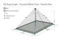 Vnitřní stan Superlight Pyramid mesh Tent XXL, rodinný, 4 dobrodruzi, oliva zelená