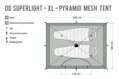 Vnitřní stan-moskytiéra Superlight Pyramid XL mesh Tent, DD Hammocks, 2 Dobrodruzi, oliva zelená
