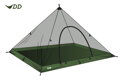 Vnitřní stan-moskytiéra Superlight Pyramid XL mesh Tent, DD Hammocks, 2 Dobrodruzi, oliva zelená