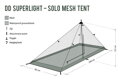 Vnitřní stan Superlight Solo Mesh Tent, DD Hammocks, 1 Dobrodruh, oliva zelená