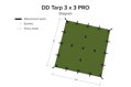 Bivakovací plachta 3x3m PRO,  oliva zelená,DD Hammocks